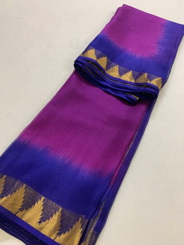 Bhagalpuri Kota Doria Silk Saree | Trendy Two-Dye Design | With Blouse Piece | Festive Must-Have! π